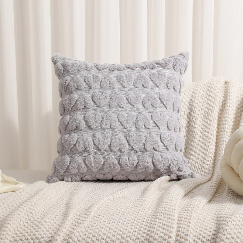 Textured Heart Pattern Decorative Pillow