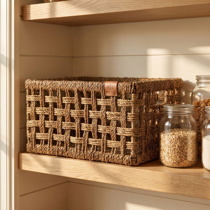 Rustic Woven Storage Basket Bowlift