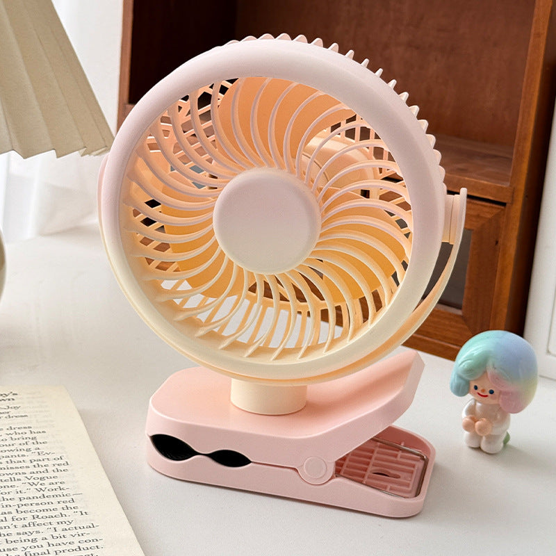 Portable clip fan with flexible tilt angle Bowlift