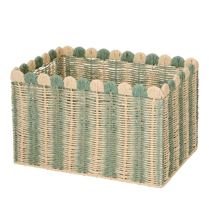 Decorative Woven Storage Basket with Scalloped Edges Bowlift