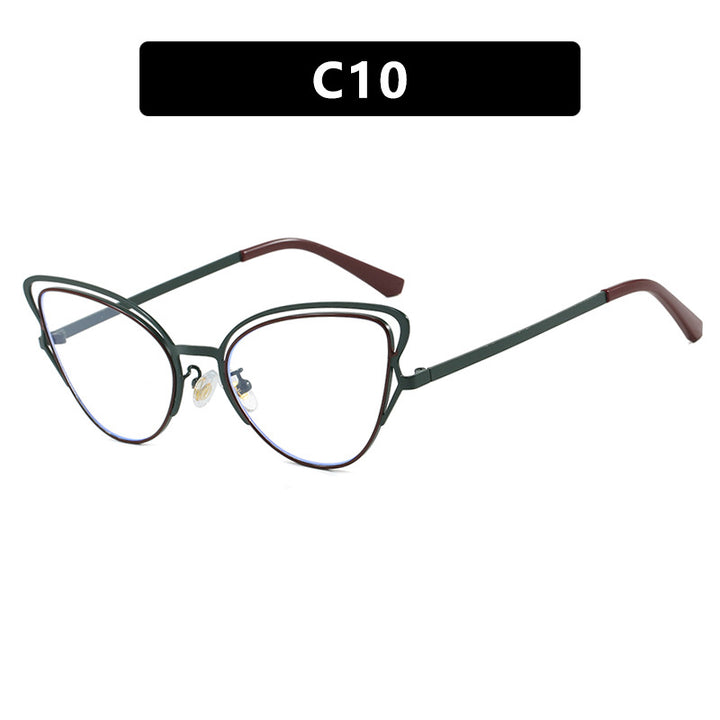 Women's Cat-Eye Glasses with Elegant Metal Frame and Comfortable Fit Bowlift