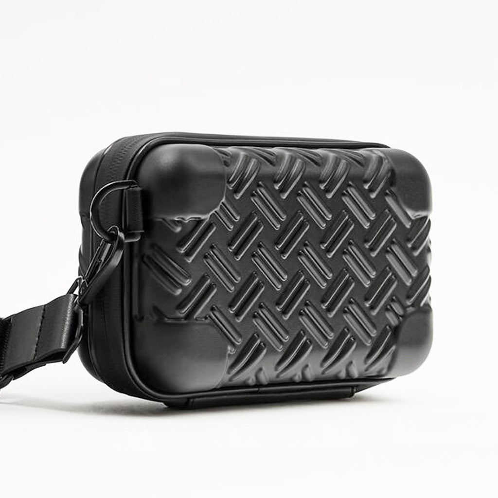 Unisex Textured Hard Shell Crossbody Bag Bowlift