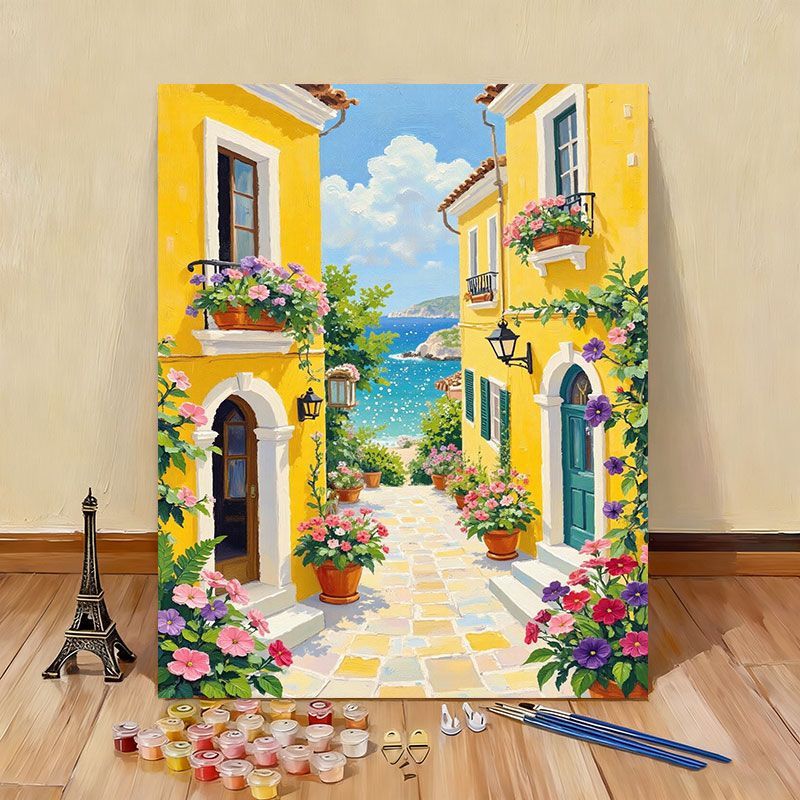 DIY Scenic Coastal Paint by Numbers Kit Bowlift