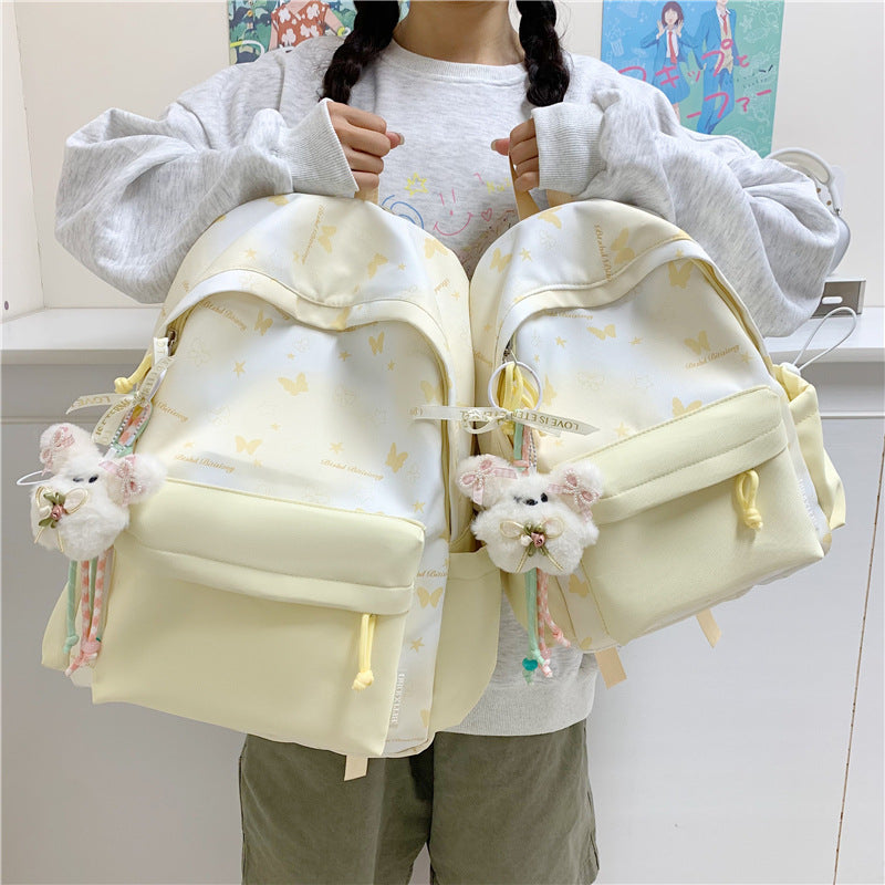Leisure Backpack with Floral Appliqués Bowlift