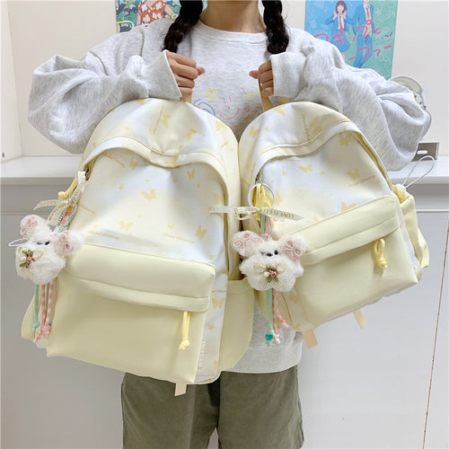 Leisure Backpack with Floral Appliqués Bowlift