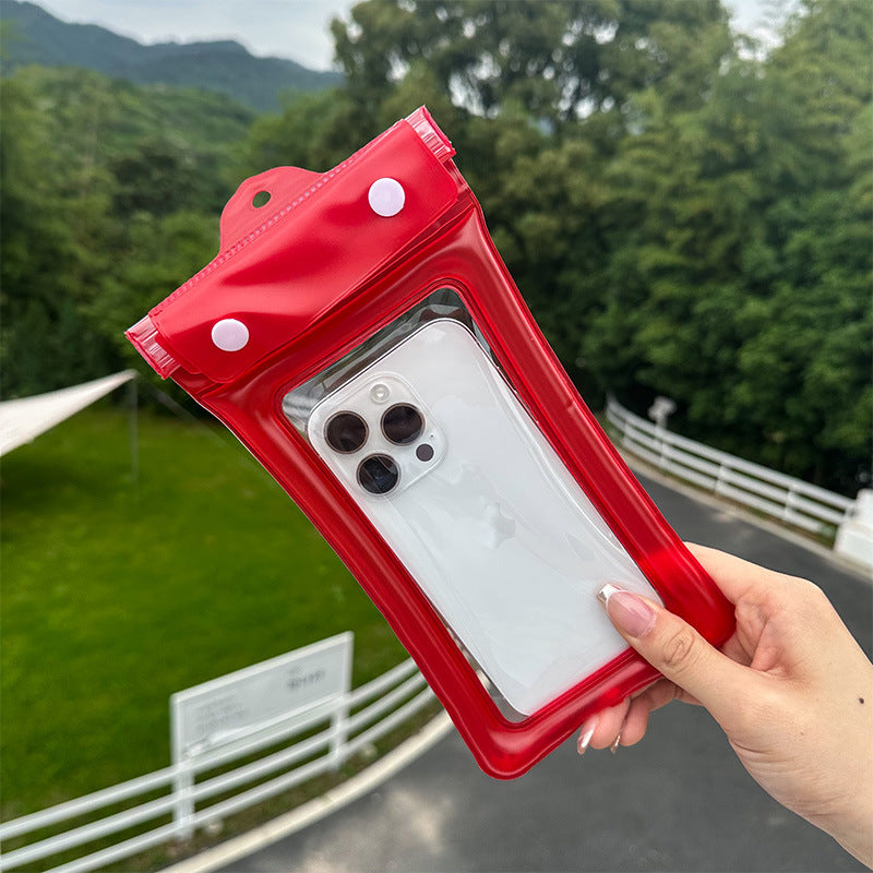 Waterproof phone pouch with adjustable lanyard and transparent touch-sensitive sleeve Bowlift