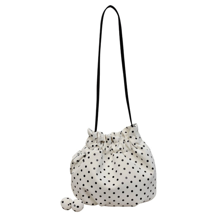Playful Polka Dot Drawstring Crossbody Bag Bowlift