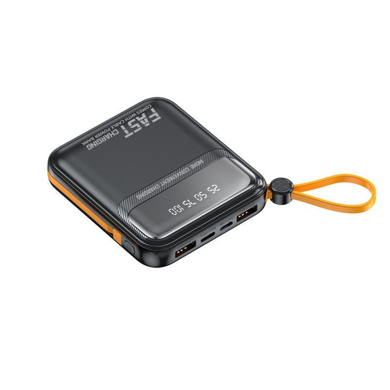 Compact power bank with integrated cable management and digital charge level display Bowlift