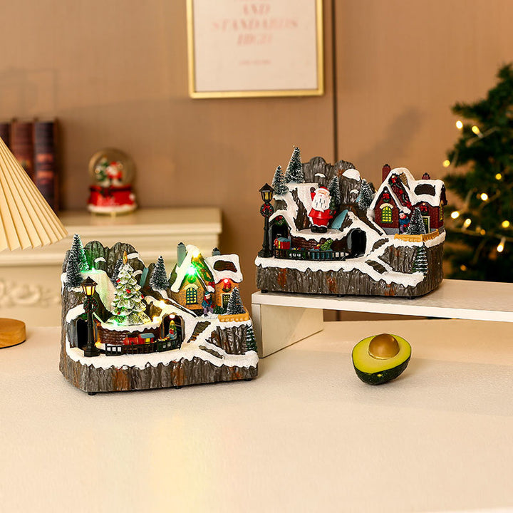 Decorative LED Christmas Village Diorama Bowlift
