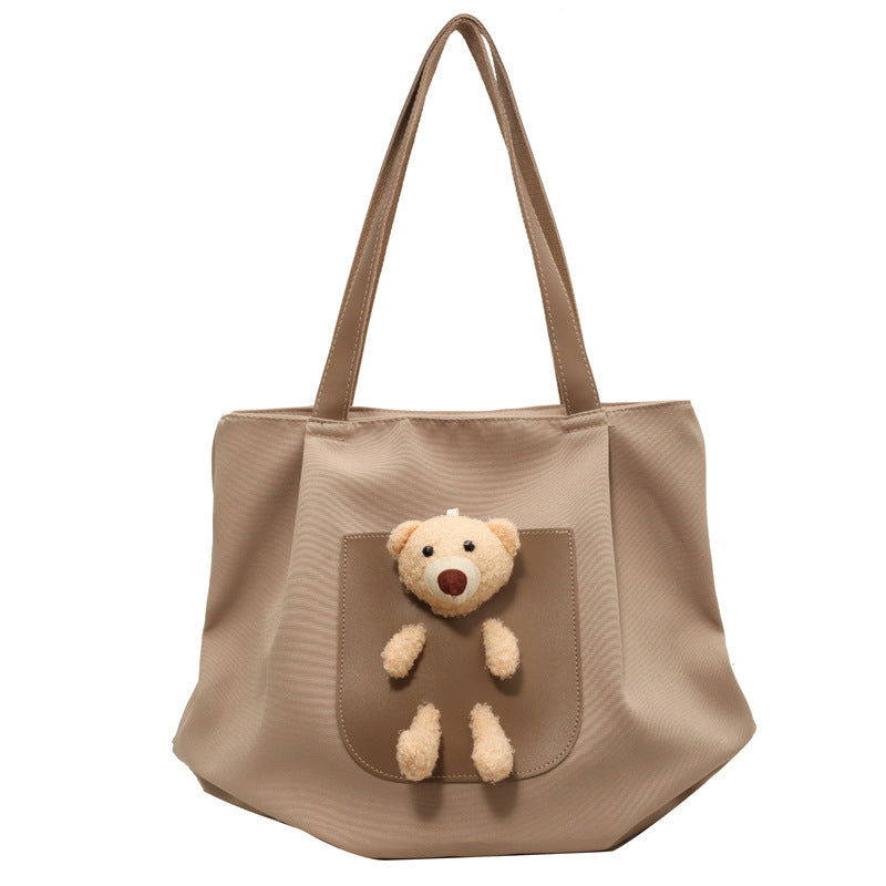 Cute Plush Bear Pocket Tote Bowlift