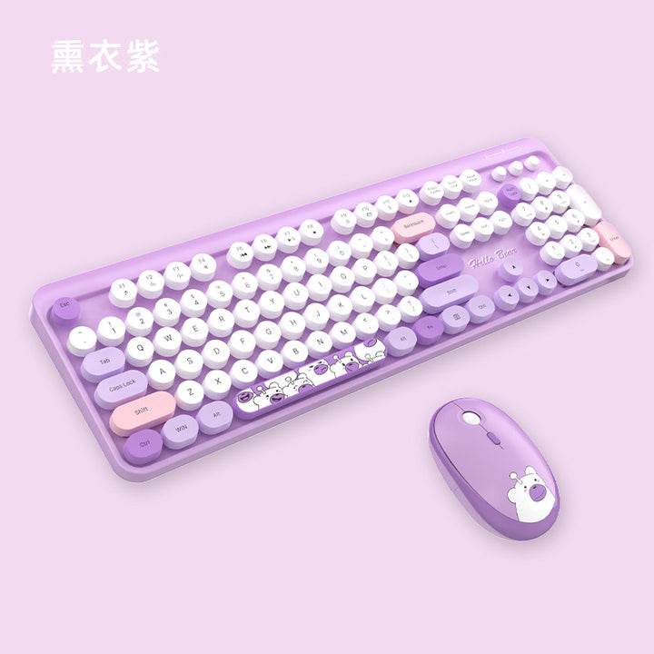 Cute Themed Wireless Keyboard and Mouse Set Bowlift