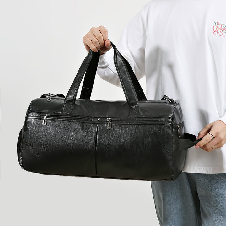 Premium Faux Leather Overnight Duffle Bag Bowlift