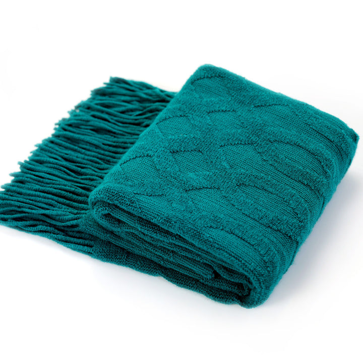 Premium Textured Knit Throw Blanket Bowlift