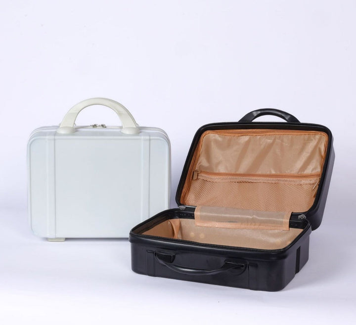 compact hard-shell mini travel vanity case with top handle secure zipper and stackable design Bowlift
