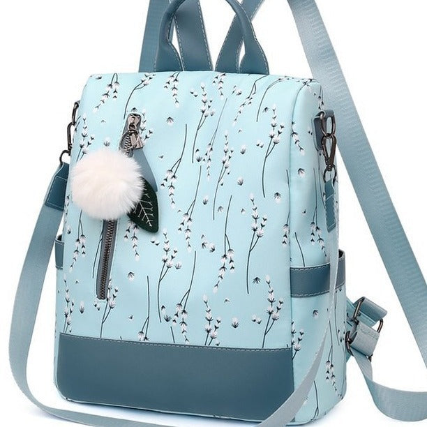 Stylish Floral Print Multi-Compartment Backpack Bowlift