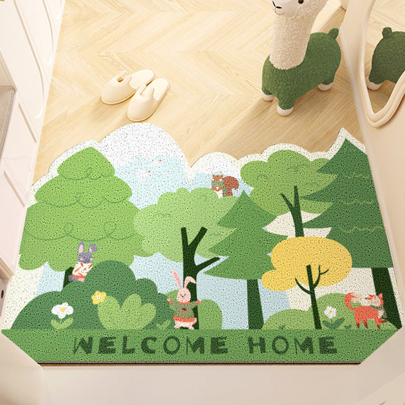 Playful Forest-Themed Welcome Mat