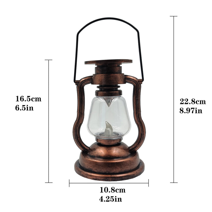 Antique-Style LED Hurricane Lantern With Flickering Flame Effect Glass Globe And Hanging Handle Portable Decorative Lamp Bowlift