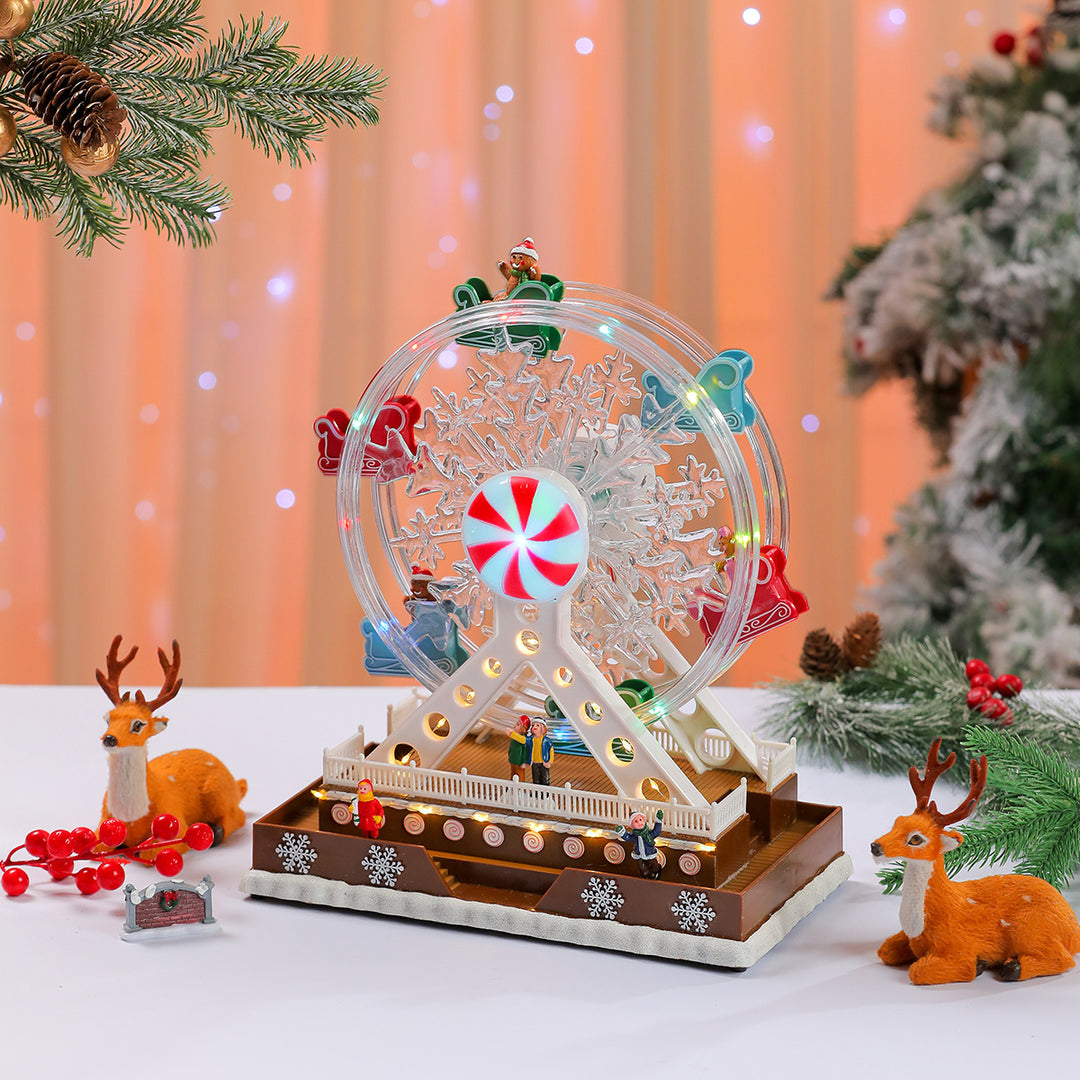 Illuminated Snowflake Ferris Wheel Decoration Bowlift