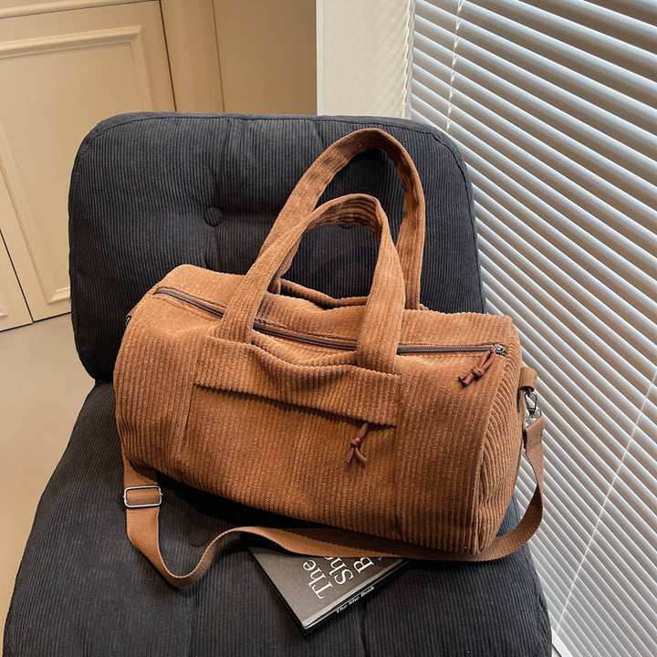 Sporty Travel Bag Made of Soft Cord Material with Adjustable Shoulder Strap Bowlift