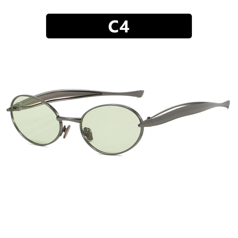 Women's fashionable sunglasses with oval frame and sparkling details Bowlift