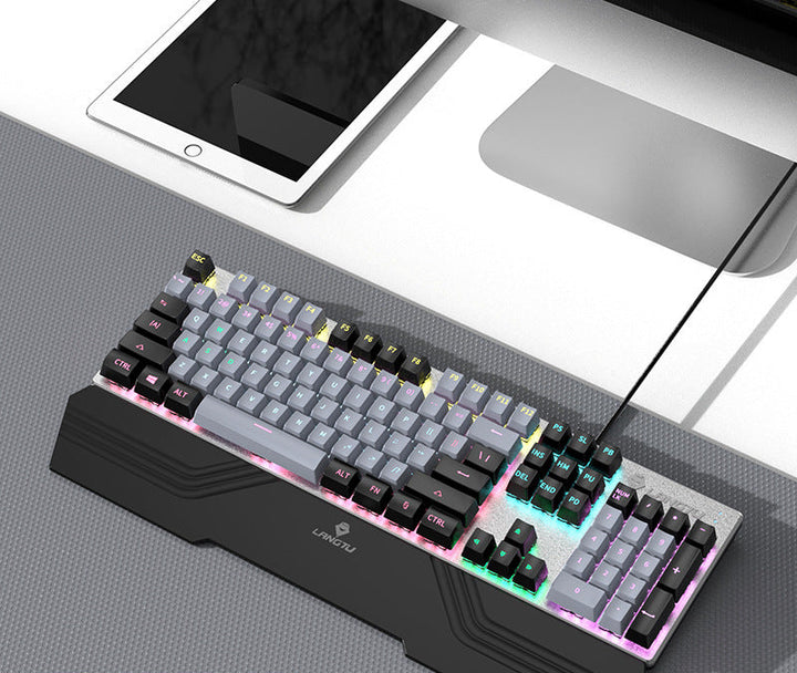 Wired Mechanical Keyboard with RGB Lighting Effects Bowlift