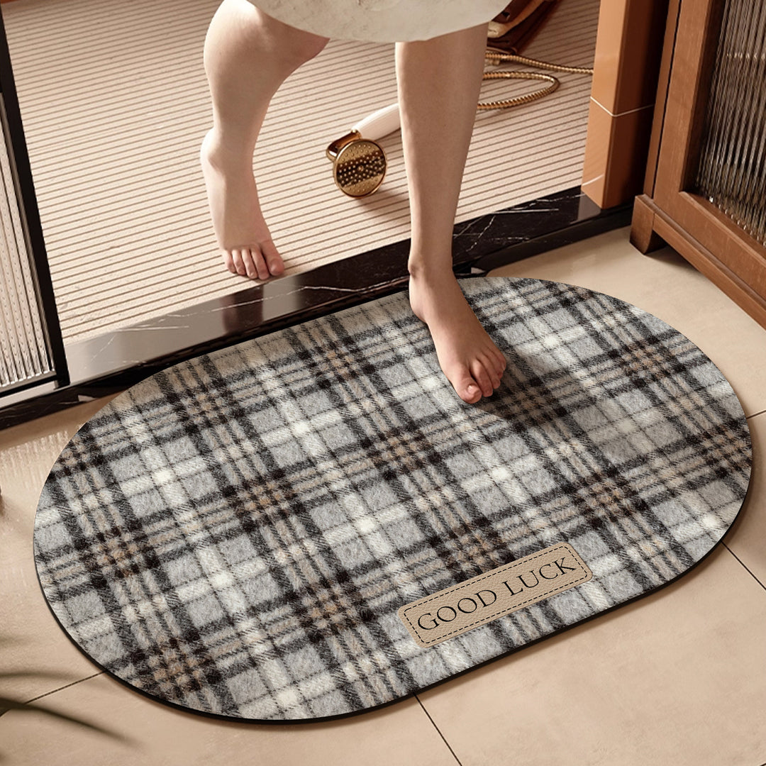 Oval Plush Welcome Mat