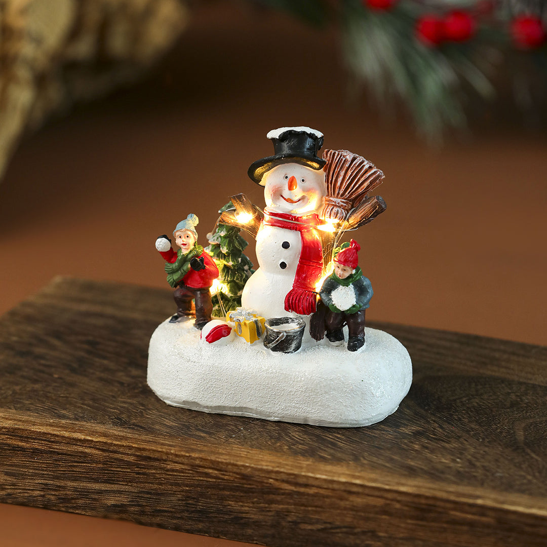 Illuminated Snowman Figurine Bowlift