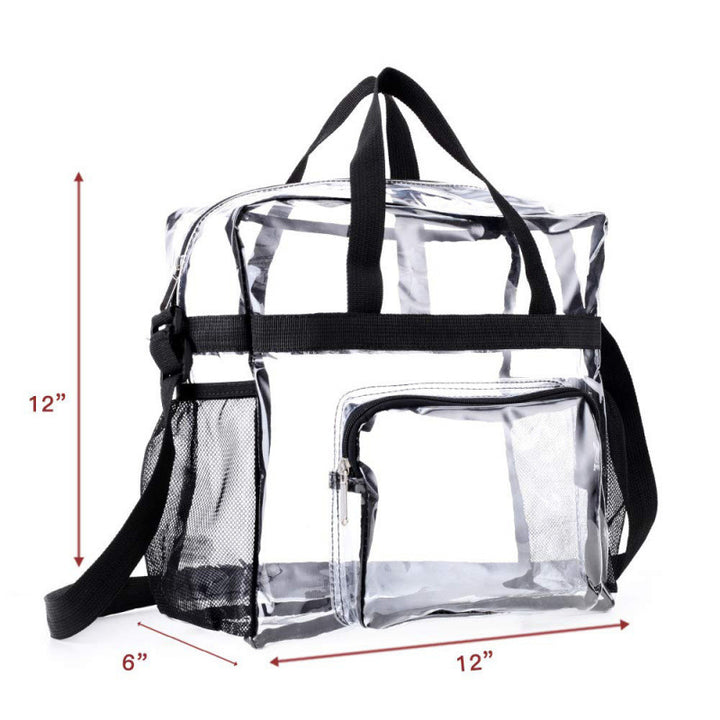 Transparent Handbag with Textured Design Bowlift