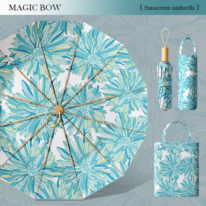 Ladies sun protection umbrella in floral design Bowlift