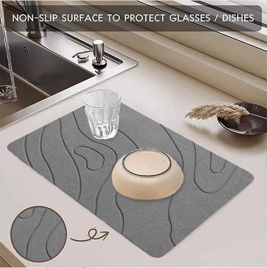 Textured Kitchen Drying Mat Bowlift
