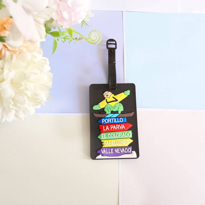 Unisex luggage tag made of durable silicone with airplane motif Bowlift