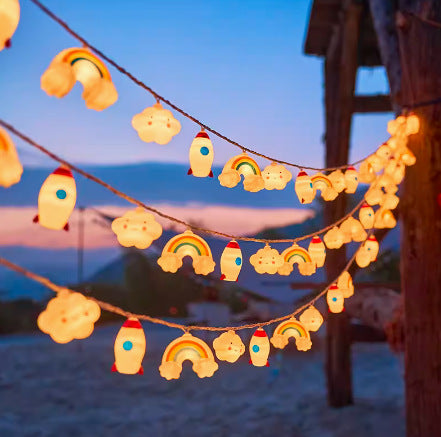 Outdoor Solar Star And Globe String Lights With Waterproof Copper Wire Bowlift