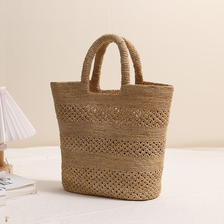 Handcrafted Beach Bag Made From Braided Natural Material Bowlift