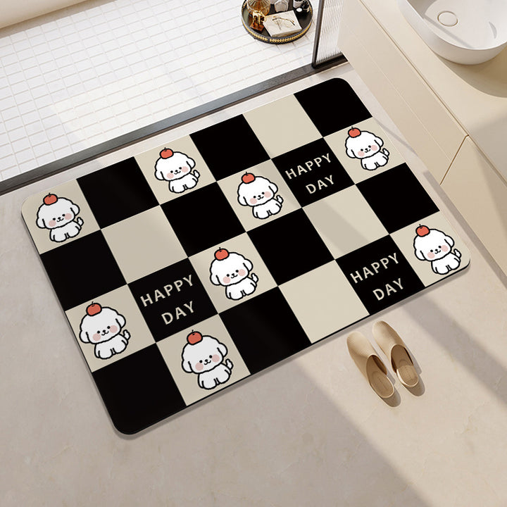 Cute Cartoon Pet-Themed Bath Mat Bowlift