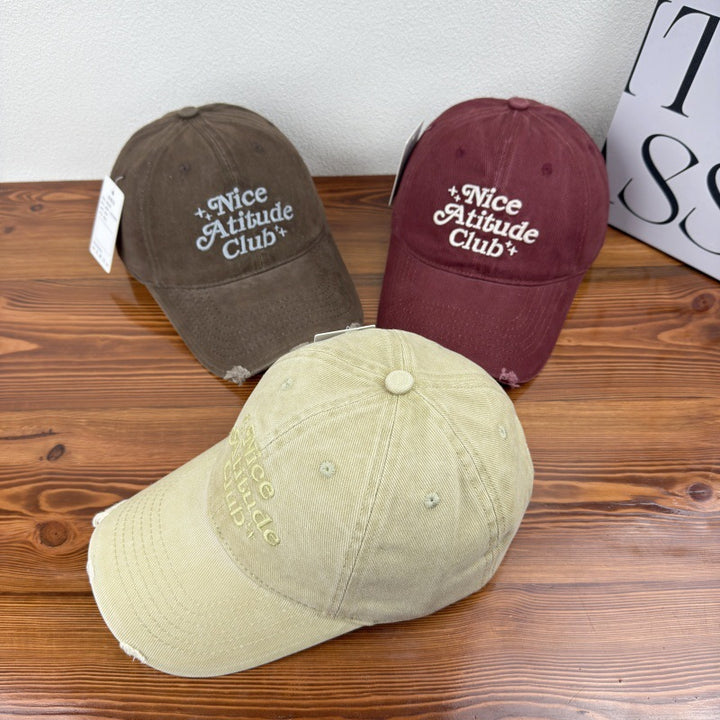 Men's Distressed Cotton Baseball Cap Bowlift 1784270476