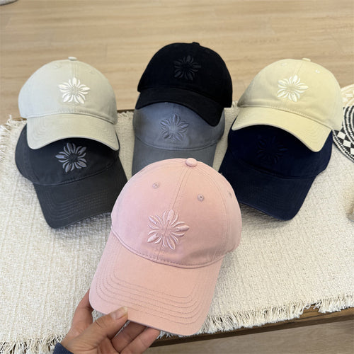 Women's Floral Embroidered Baseball Cap Bowlift