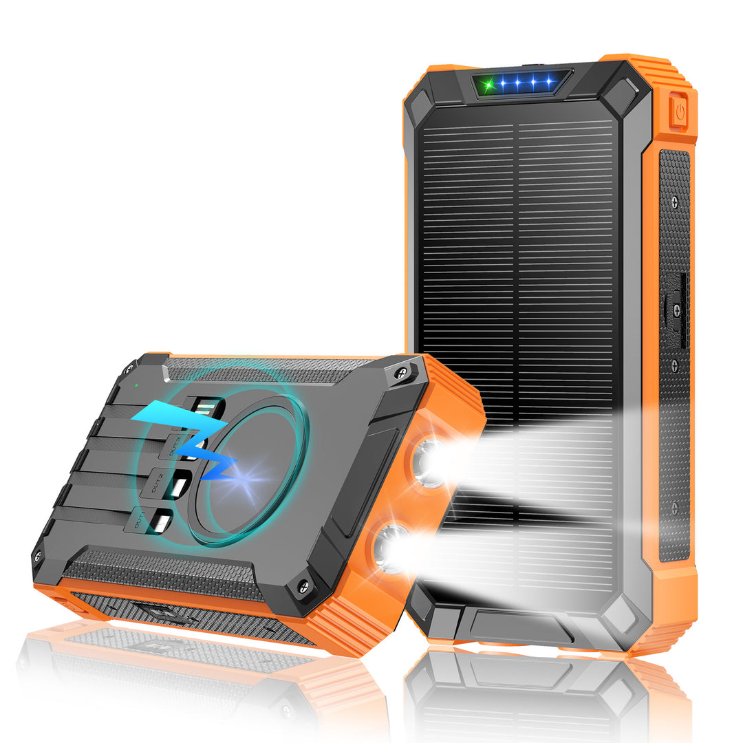 High-performance solar power bank with double LED light and fast charging function Bowlift