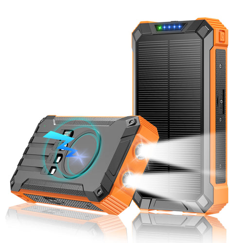 High-performance solar power bank with double LED light and fast charging function Bowlift