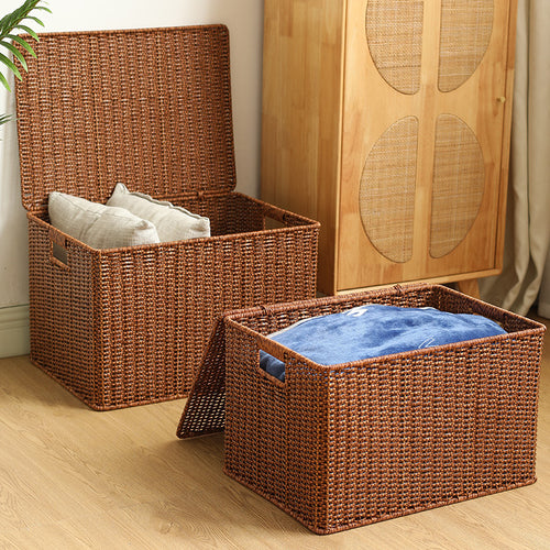 Woven Storage Chest with Built-in Handles Bowlift