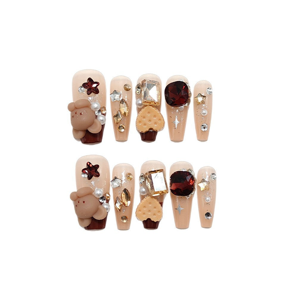 Artificial nails with playful Christmas design Bowlift