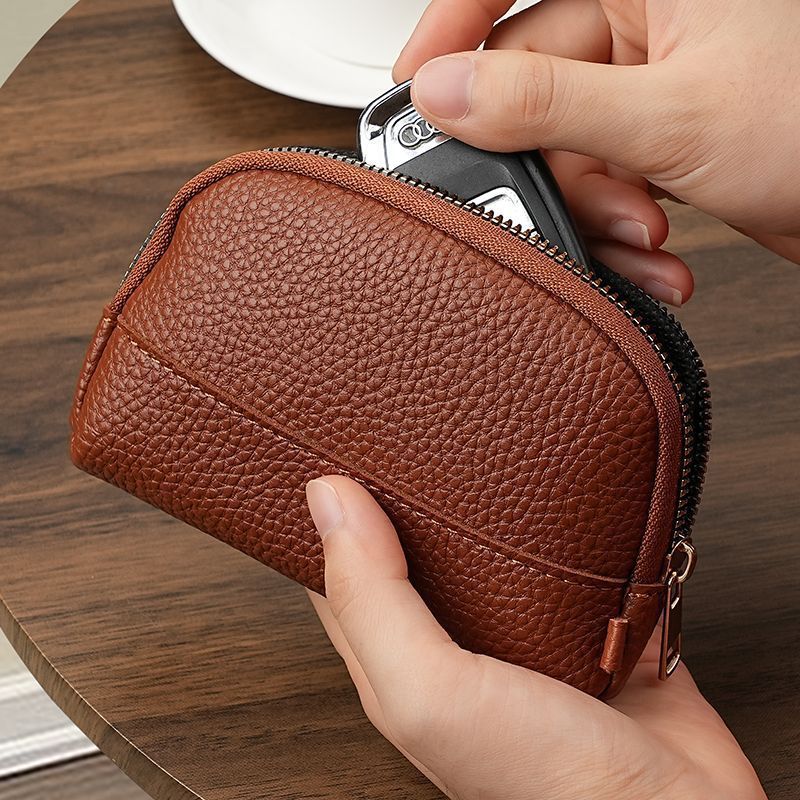 Premium Leather Zippered Cosmetic Pouch Bowlift