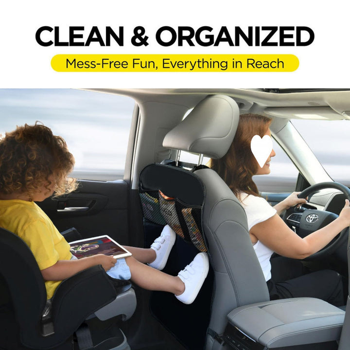 Heavy-duty waterproof backseat car seat protector with mesh storage pockets and anti-slip backing Bowlift