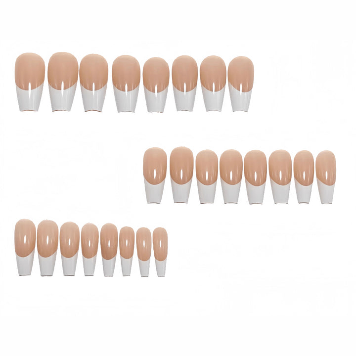 Artificial nails in elegant French Tip design Bowlift