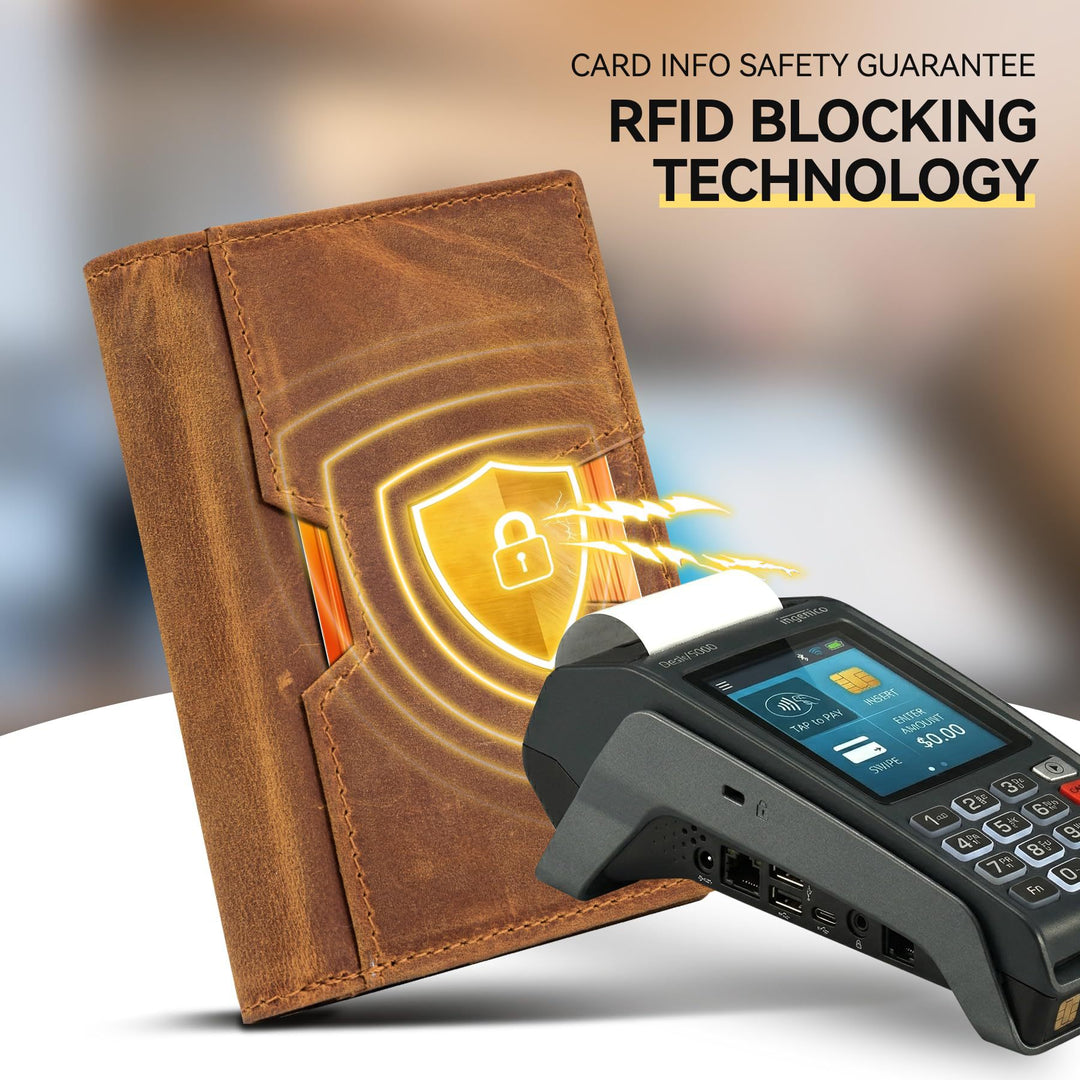 Slim RFID-Blocking Leather Cardholder Bowlift