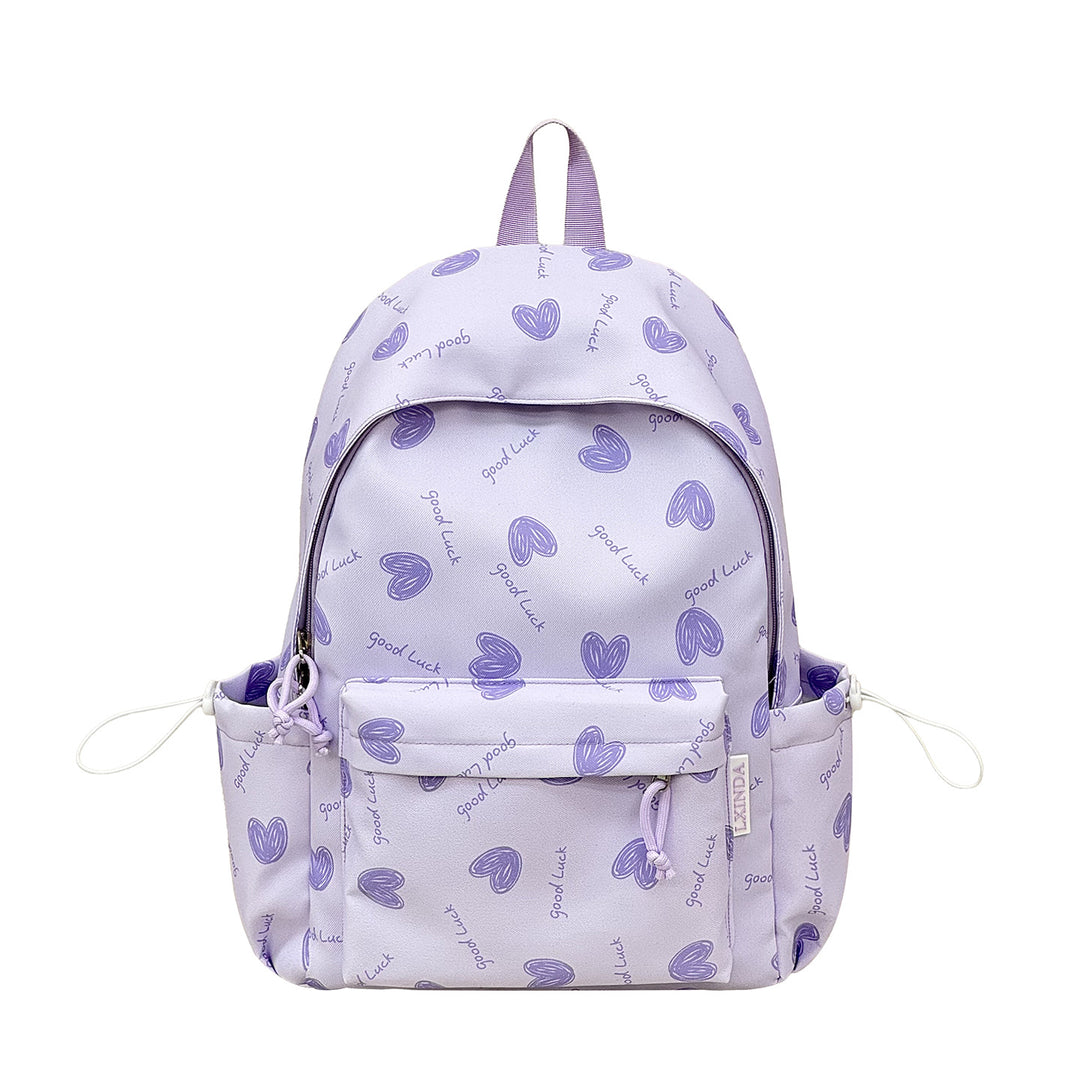Heart-Pattern Casual Backpack Bowlift