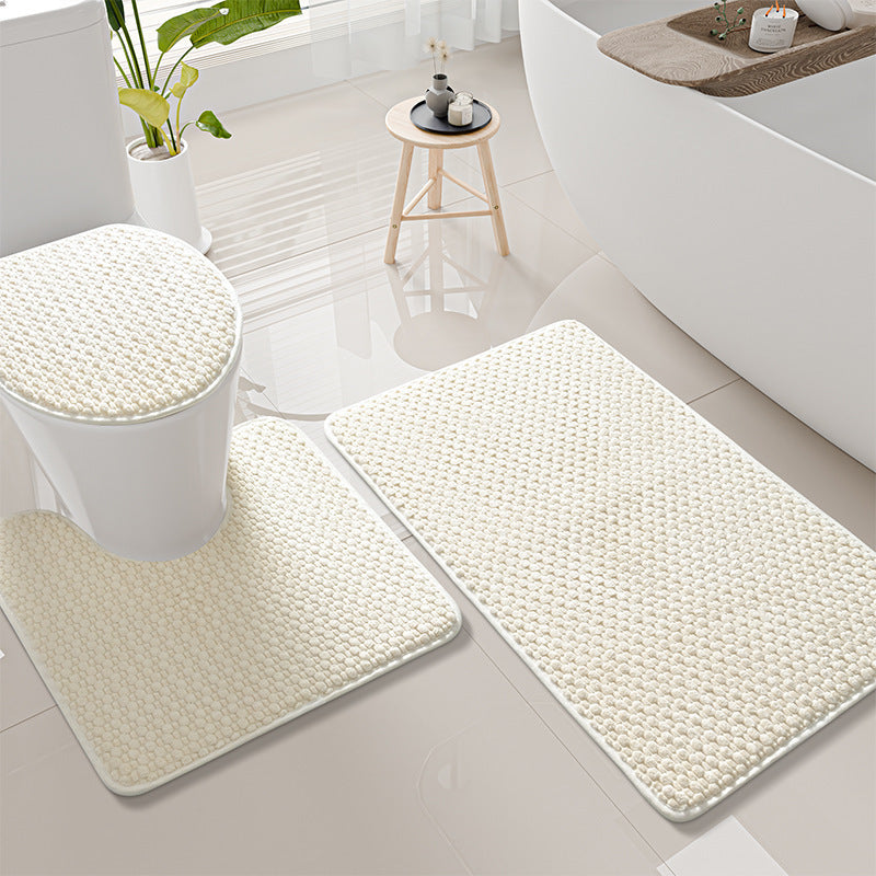 Thick Textured Bathroom Mat Set Bowlift