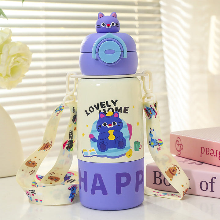 Creative water bottle with funny cat design Bowlift