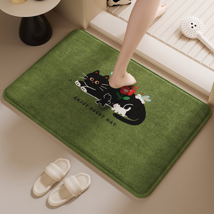Fun Cat-Themed Bath Mat Bowlift
