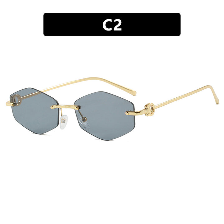 Women's fashionable sunglasses with hexagonal frame and luxurious accents Bowlift