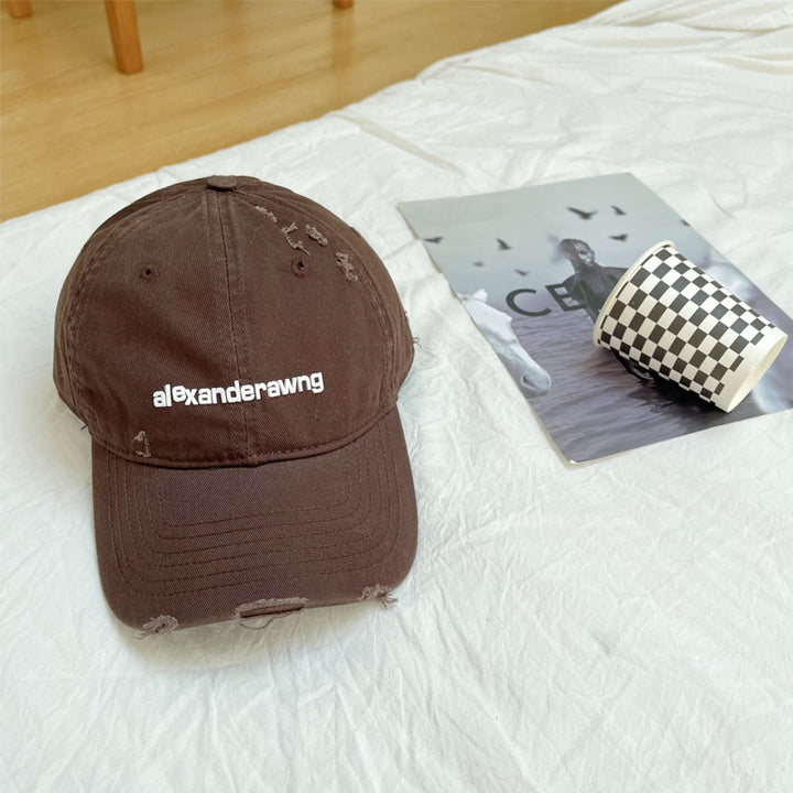 Unisex Distressed Cotton Baseball Cap Bowlift